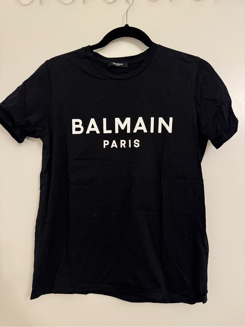Balmain Black Tee with White Logo